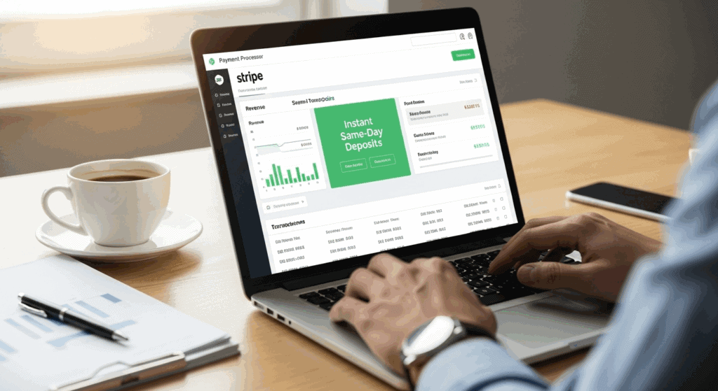 Credit Card Processor Dashboard Showing Payouts