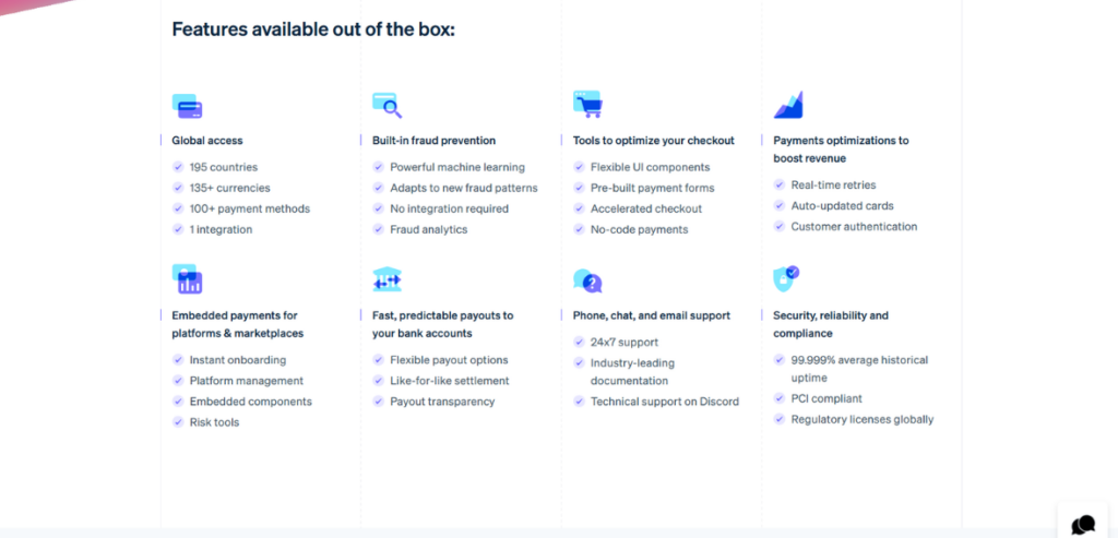 Stripe’s Core Features